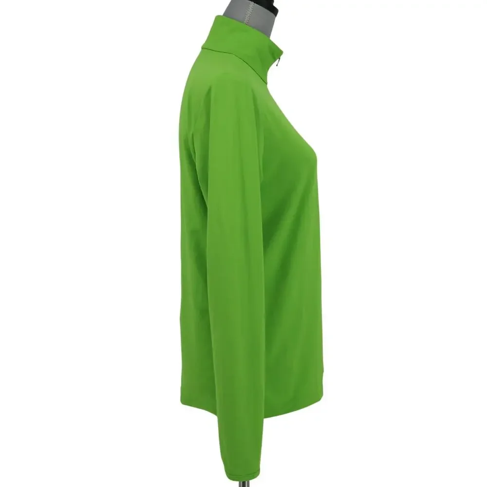 Polo Golf Ralph Lauren Top Womens Large Green Quarter Zip Mock Neck Small Pony - Picture 5 of 13